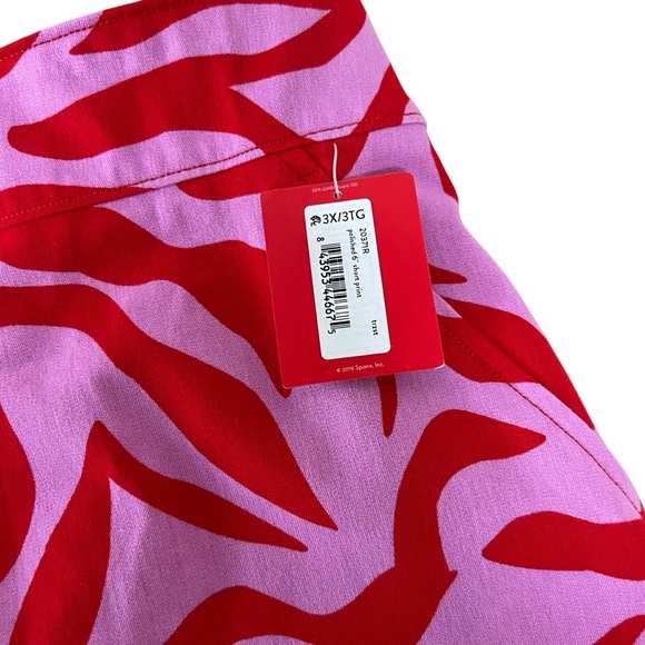 Spanx 3X Polished On The Go 6" Short in True Red Zebra Stripe Animal Print NWT - Picture 8 of 16